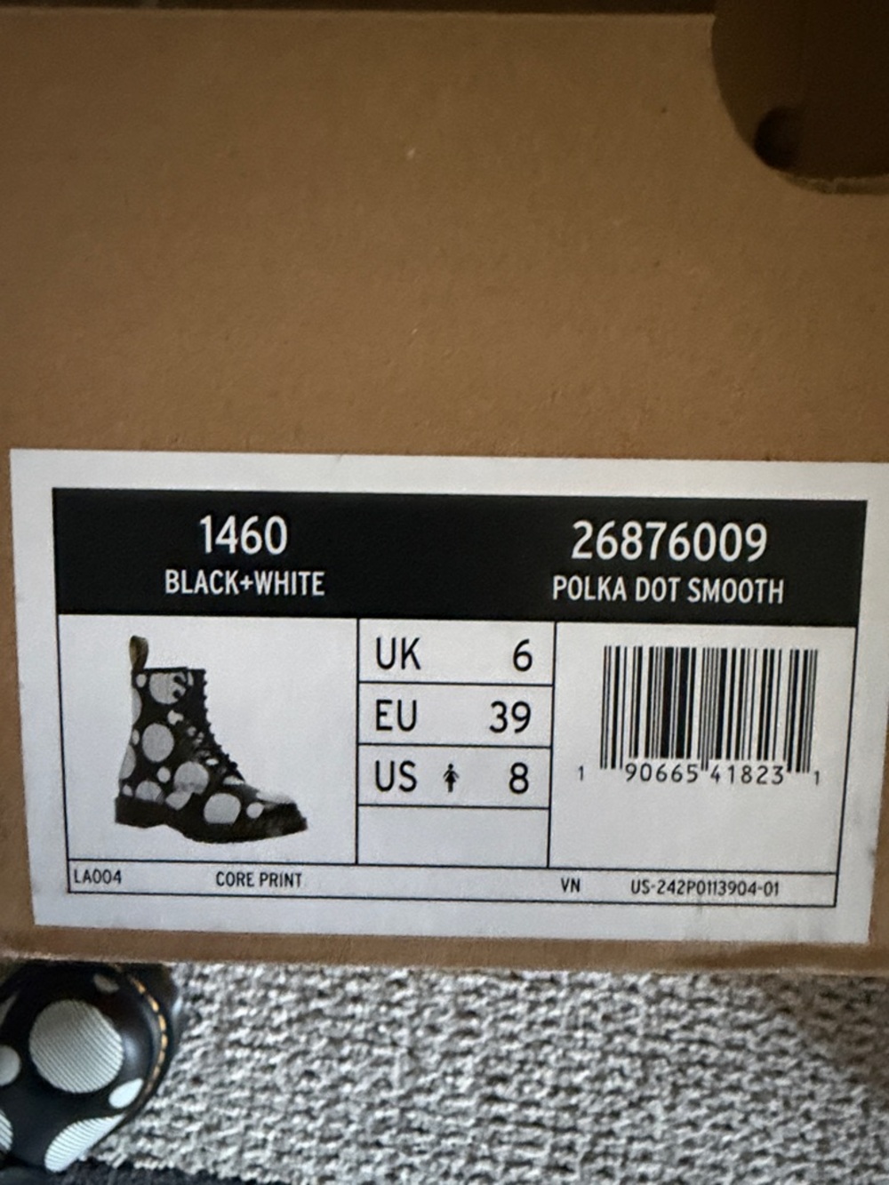 Dr. Martens 1460 Black & White Polka Dot Boots